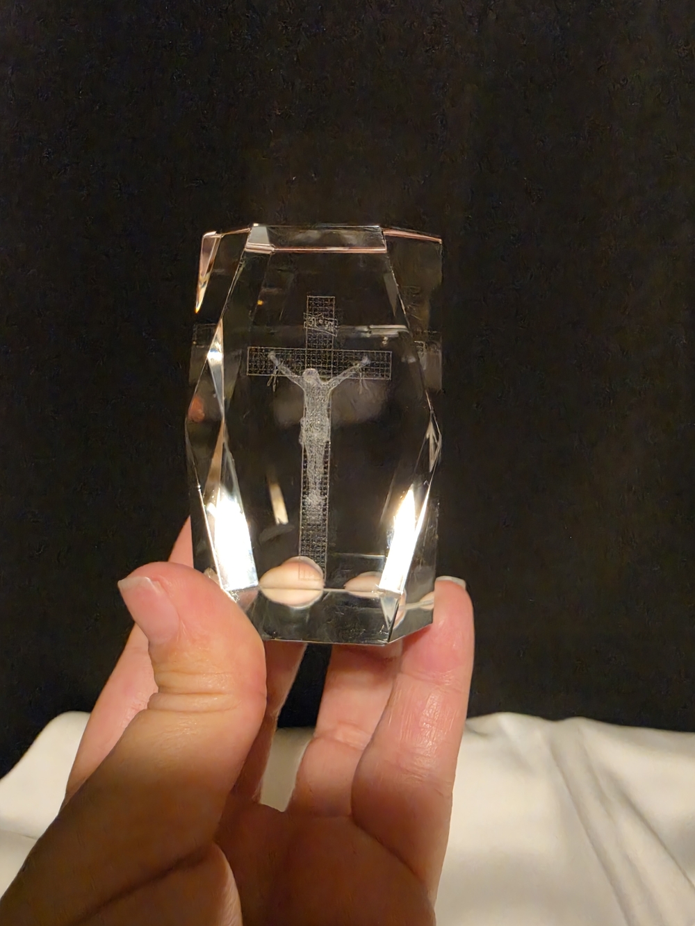 Crystal Cross Figurine - Clear Home Art
